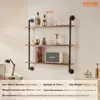 Industrial Pipe Shelf 3 Tier 32x7.87in Wall-Mount for kitchen Bedroom 2