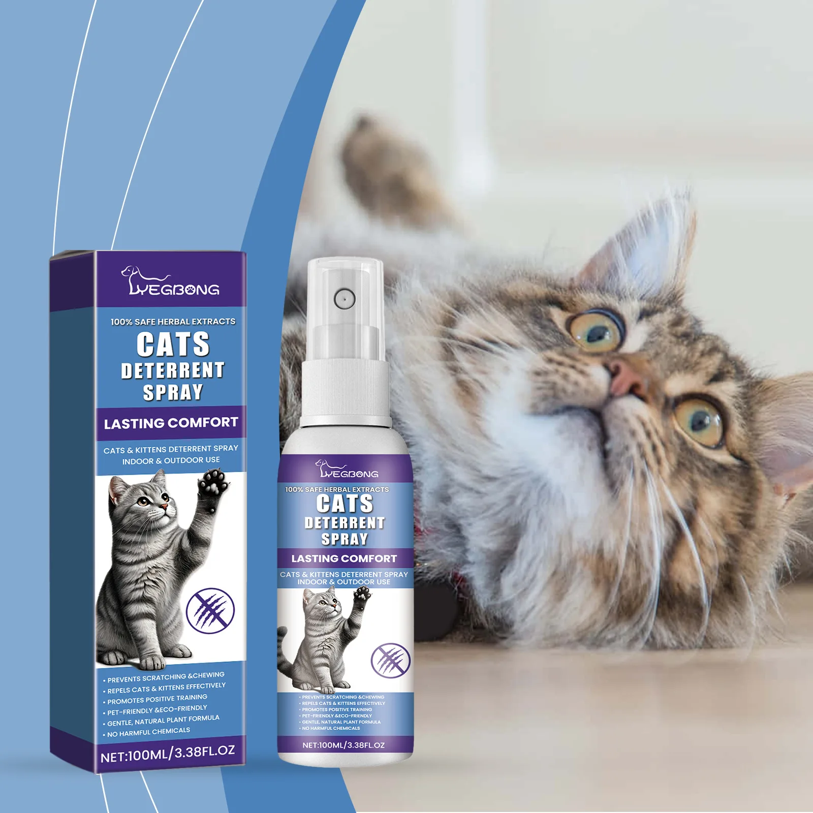 Cats Deterrent Spray Natural Plant Formula Furniture Bed Scratching Sofa Protector Repeller Anti Gnawing Scratching Training Aid