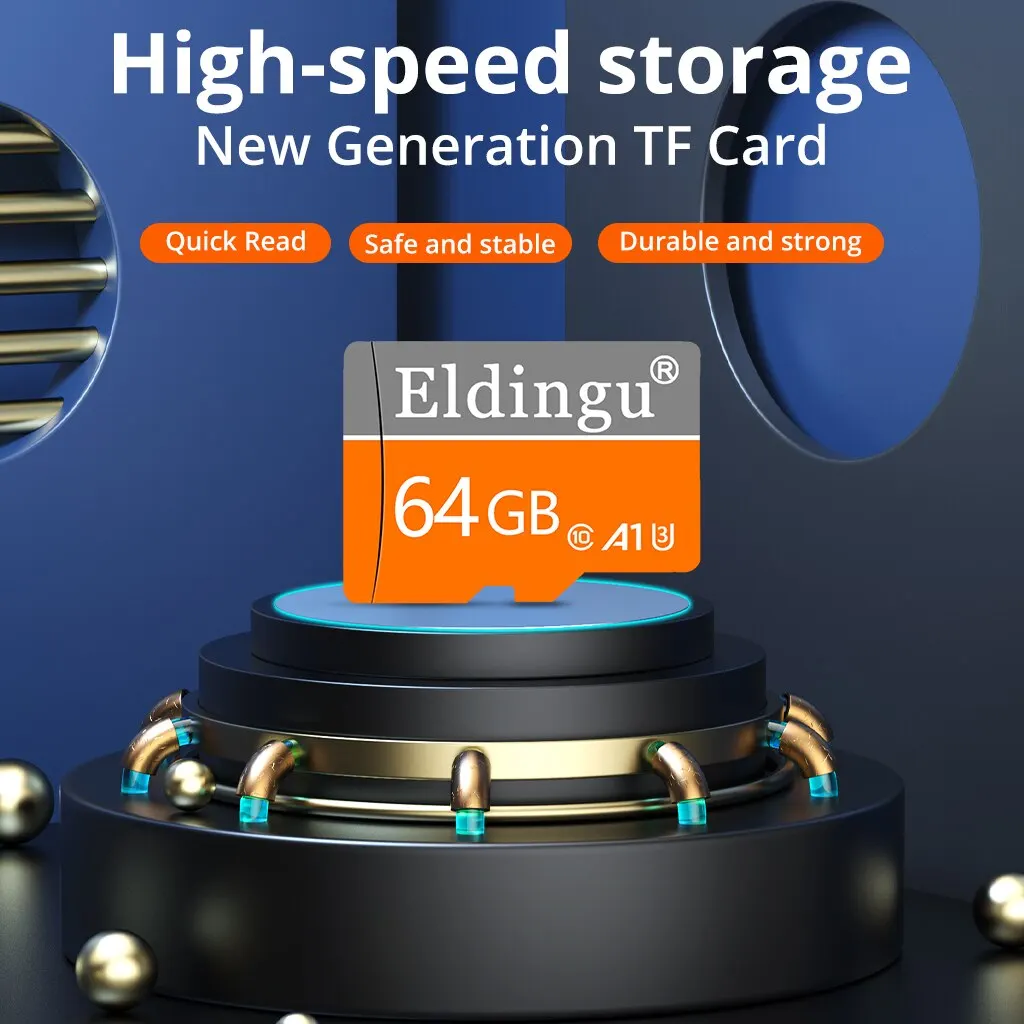 드론 오디오용 Eldingu SD 카드, 휴대폰 메모리 카드, 미니 TF 카드, 128GB U3 A1 메모리 카드, 32GB, 64GB, U3 Class10