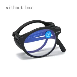Compact Unisex Folding Reading Glasses with Case - Portable, Lightweight, Anti Blue Light, Strength 1.0x to 4.0x - +250 (Black)