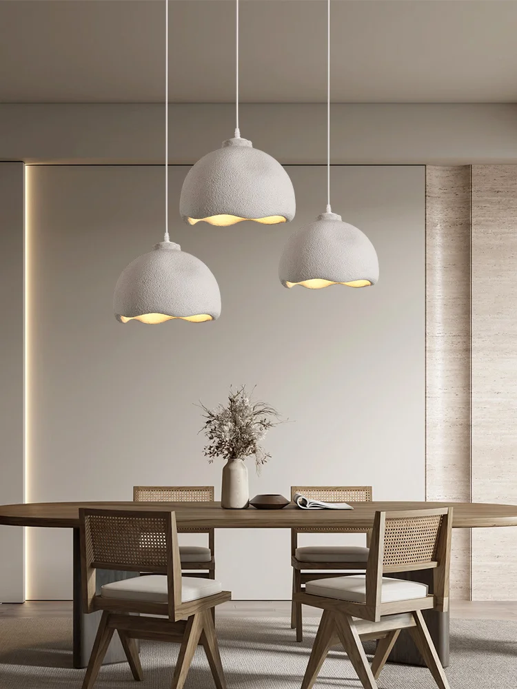 

Modern Nordic Simple Wabi Sabi Pendant Lights Bedroom Kitchen Island E27 LED Chandeliers Living Room Hanging Lamp Home Lighting