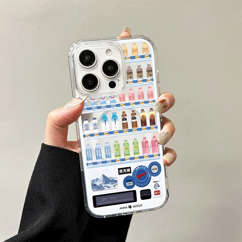 Vending Machine Wireless Charging Case für iPhone 17 Air 16 E 15 14 13 12 Mini 11 Pro Max Staubdichte transparente Silikonhülle