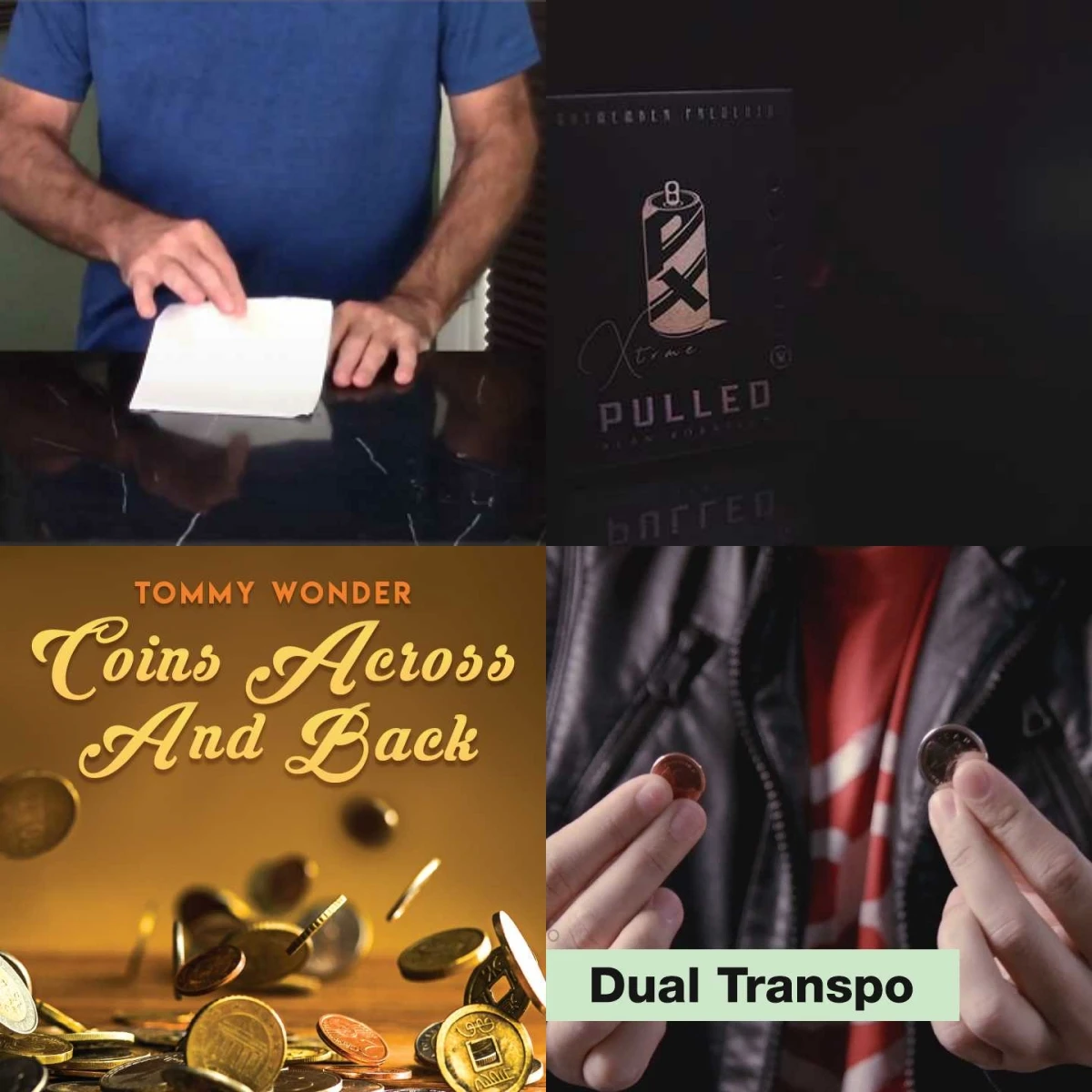 Салфетка Джон Кеннеди, вытянутая экстремальным Аланом рорисоном, монеты через плечо и назад Томми чудо, двойной трансфер SansMinds-Magic