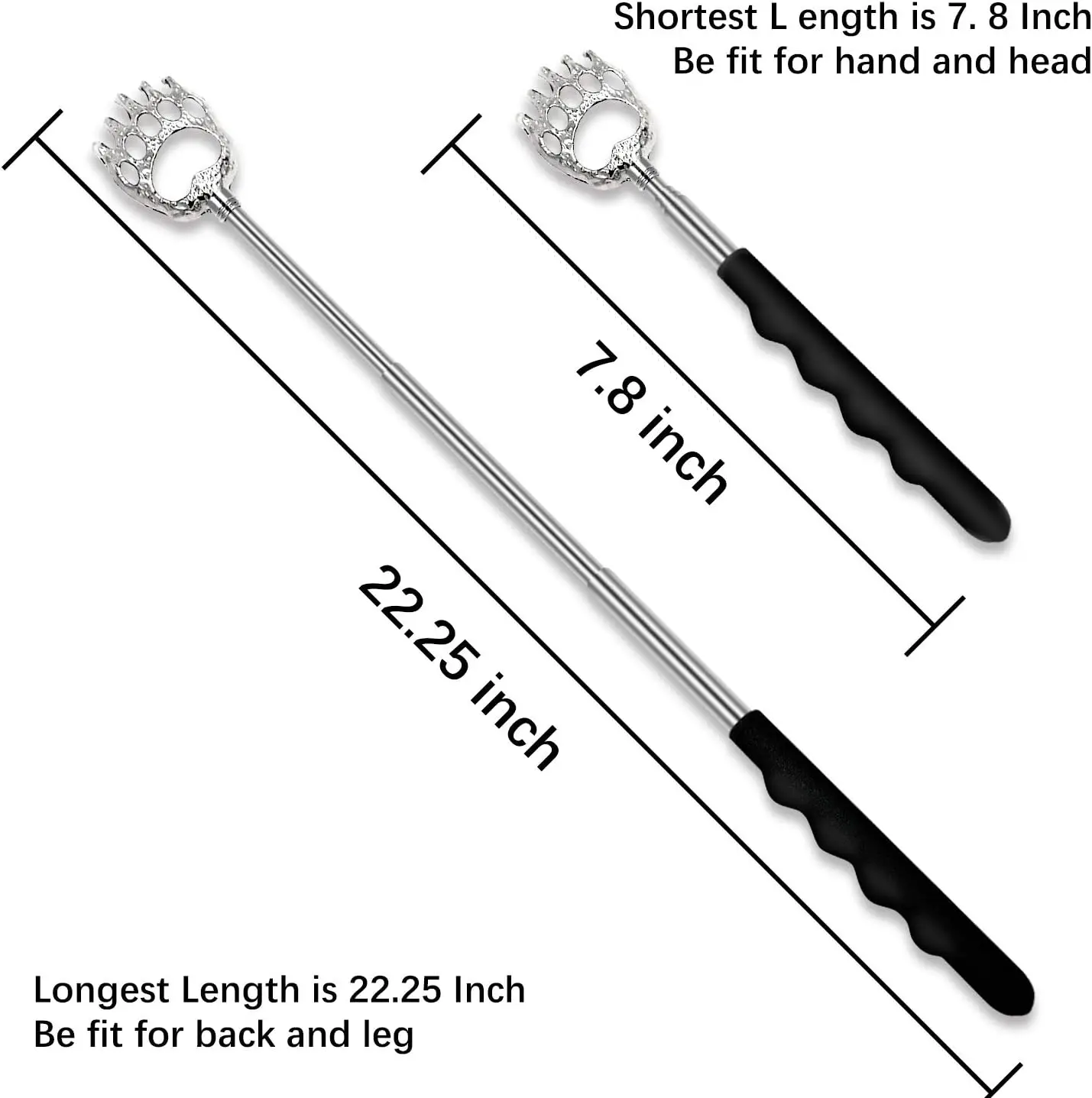 Bear Claw Back Scratcher Extendable to 23 inches Retractable Massager for Itch Relief Adults Men Women in Travel Home Office