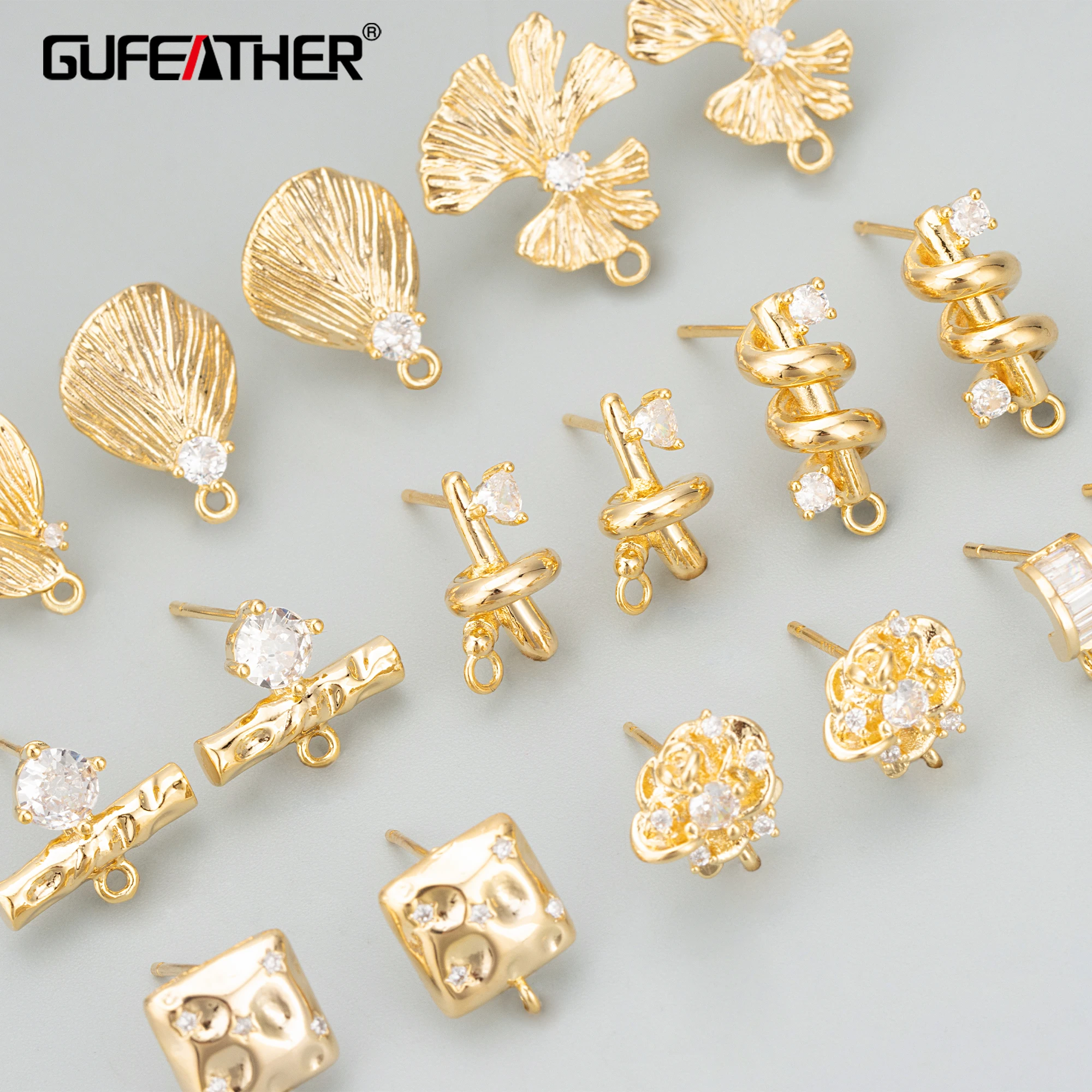 

GUFEATHER ME47,jewelry accessories,18k gold rhodium plated,copper,nickel free,hand made,diy earrings,jewelry making,6pcs/lot