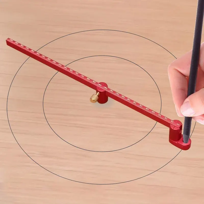 Measuring Ruler 300mm Adjustable Drawing Circle Aluminum Compass Scribe Center Finder Woodworking Fixed-Point Circle Line Marking Gauge