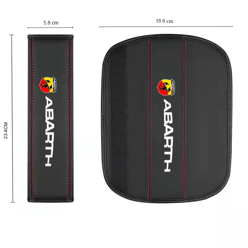 1pc Cowhide Car Interior Seat Belt Protector Cover For Fiat Abarth 595 Abarth 500 124 Spider car accessories seat belt covers seat belt protector car seat belt accessory