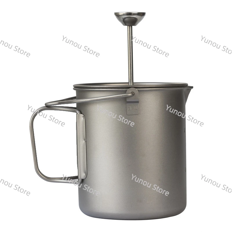

Pure titanium pressed tea pot, hand brewed coffee pot, coffee filter cup