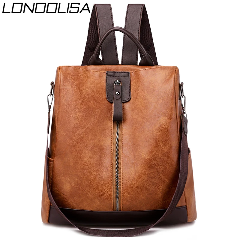 3-in-1-Retro-Backpack-Women-PU-Leather-School-Bags-For-Teenage-Girls ...