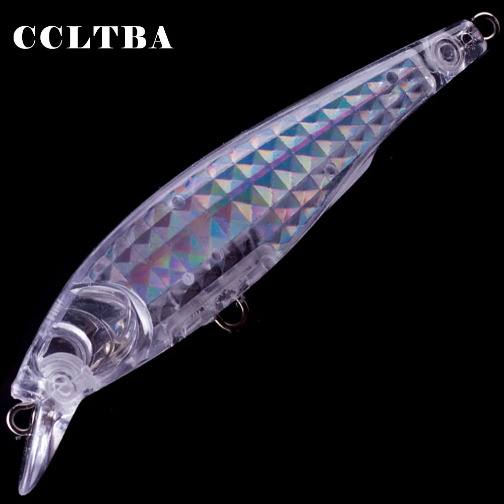 CCLTBA Laser Unp[ainted Fishing Lures Minnow Blanks Hard Baits Wobblers 9cm 7.8g Floating Crankbait DIY Tackle 10pcs/lot