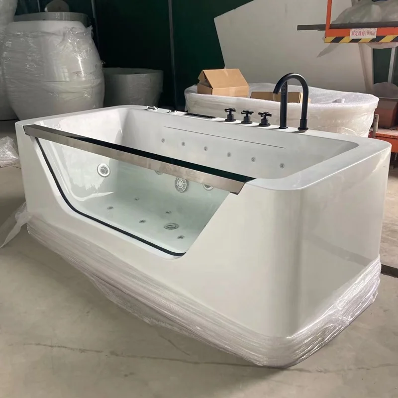 Freestanding Massage Bathtub Acrylic Freestanding Bath Tub Spa Whirlpool Massage Bath Tub