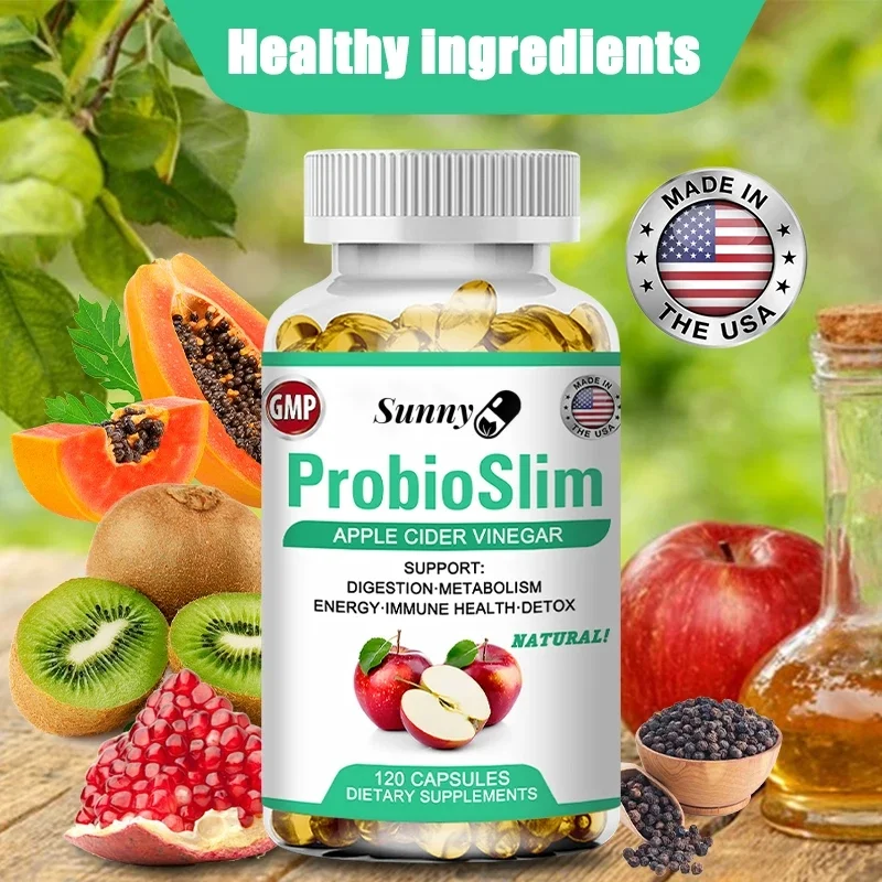 Organic Apple Cider Vinegar Capsules Healthy Weight Management, Digestion, Detoxification and Immunity Relieve Gas and Bloating
