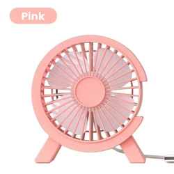 Compact Rechargeable USB Table Fan - Portable Desk Accessory for Home, Office, or Dorm (Pink)