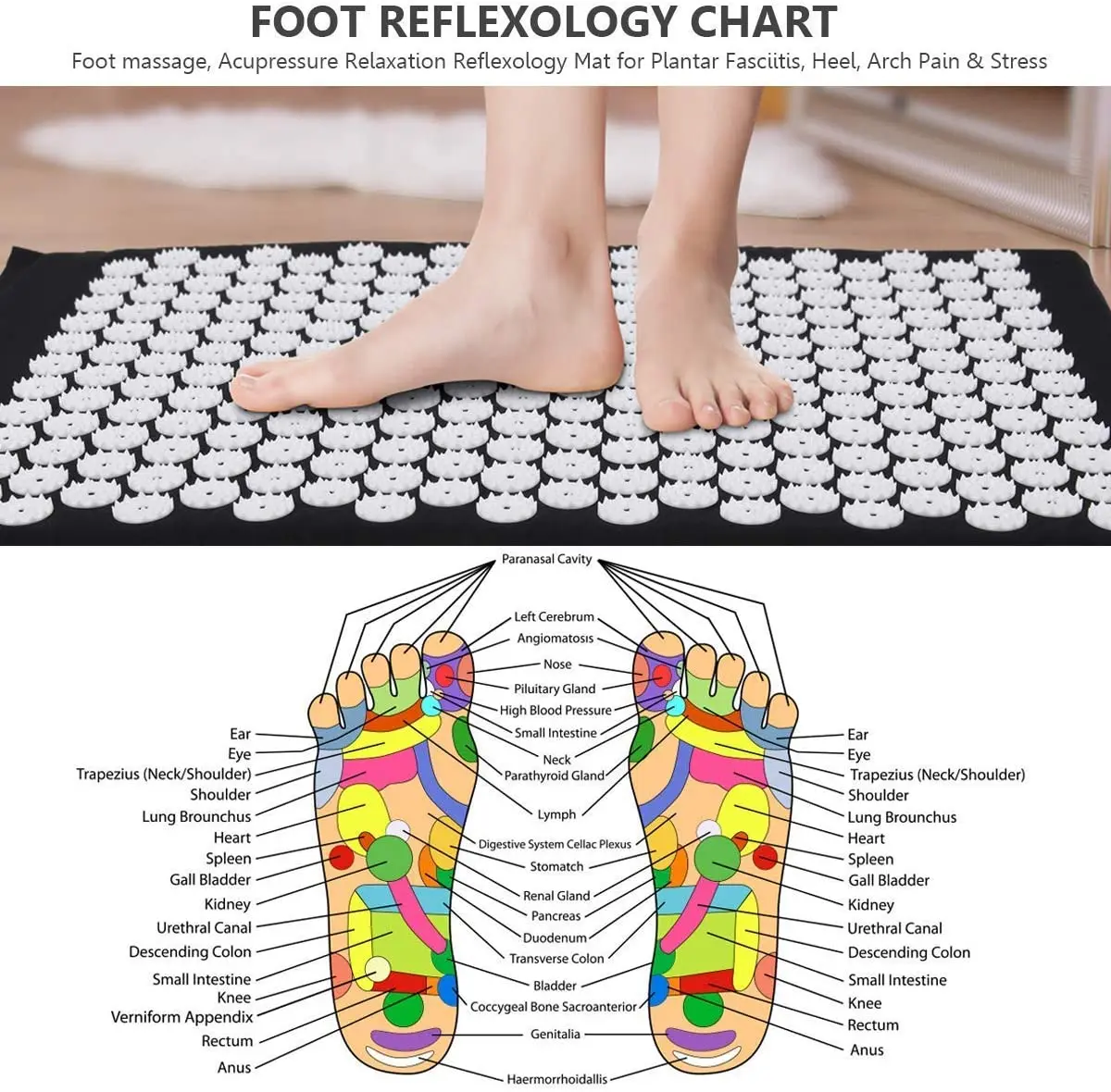 Massage Acupressure Mat Head Neck Back Foot Cushion Pillow Spike Yoga Mat Anti-stress Needle Massager Acupuncture pad massage pillow