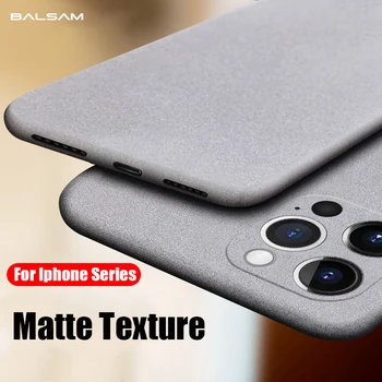 Ultra-Thin Sandstone Matte Case For iPhone 15 14 13 Pro 12 11 Pro Max Mini 16 Plus Slim Soft TPU Shockproof Scrub Back Cover 1