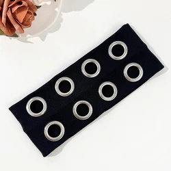 Unisex Metallic Stretch Headband in Hip - Hop Punk Style (Black)
