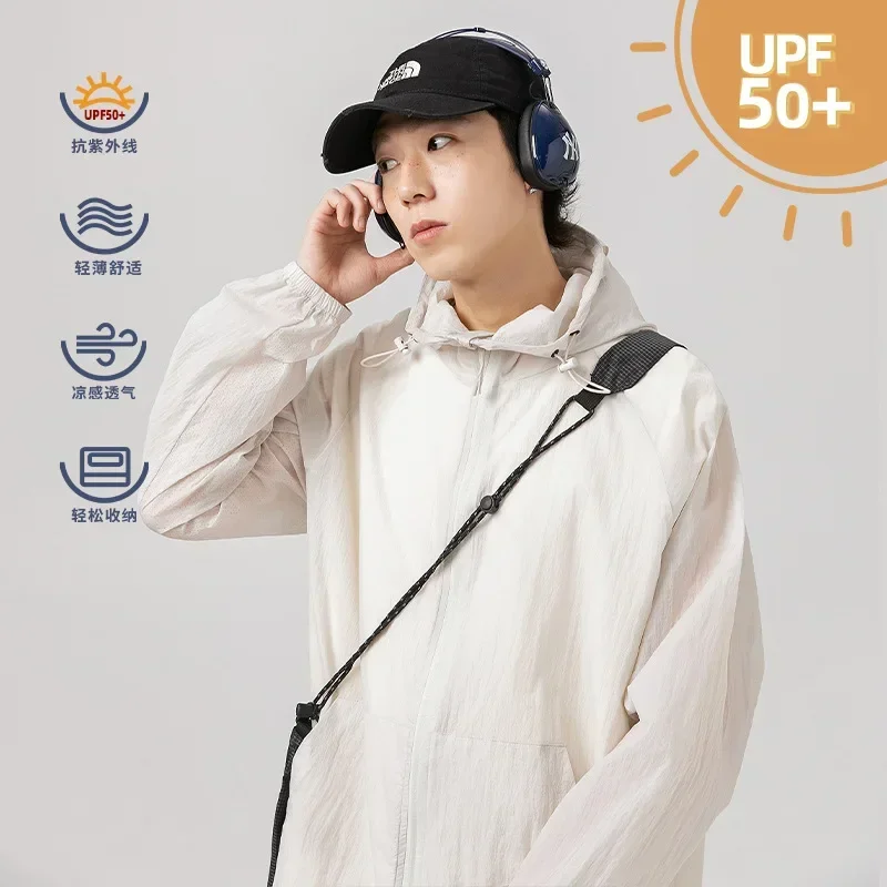 New Sunscreen Outdoor Hooded Men and Women Loose Summer Thin Section Breathable Ultraviolet Sunscreen Clothing Coat Men Jacket