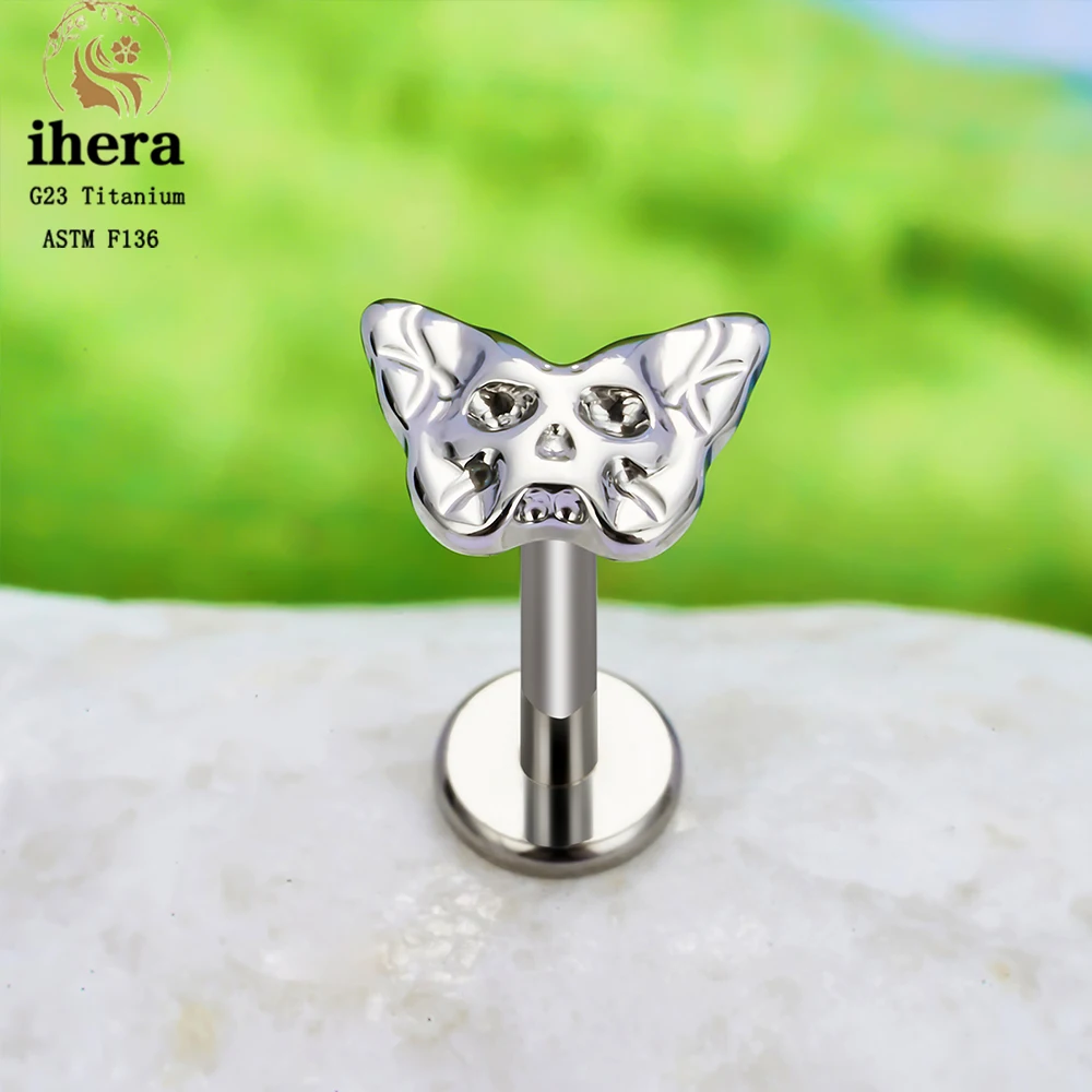 ASTM F136 G23 티타늄 스네이크 페이셜 피처스 라브렛 립 스터드 내부 나사형 트라거스 연골 헬릭스 귀 스터드 피어싱 쥬얼리