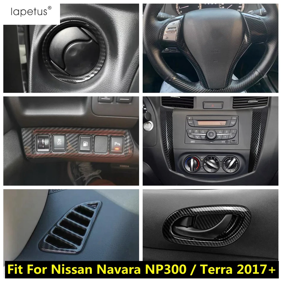 

Air AC Vent Handle Bowl Central Control Gear Panel Cover Trim For Nissan Navara NP300 / Terra 2017-2021 Carbon Fiber Accessories