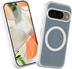 Candy Color Matte Clear Magnetic Case with Wireless Charging Frosted Finish - Google Pixel 8 Pro (White)