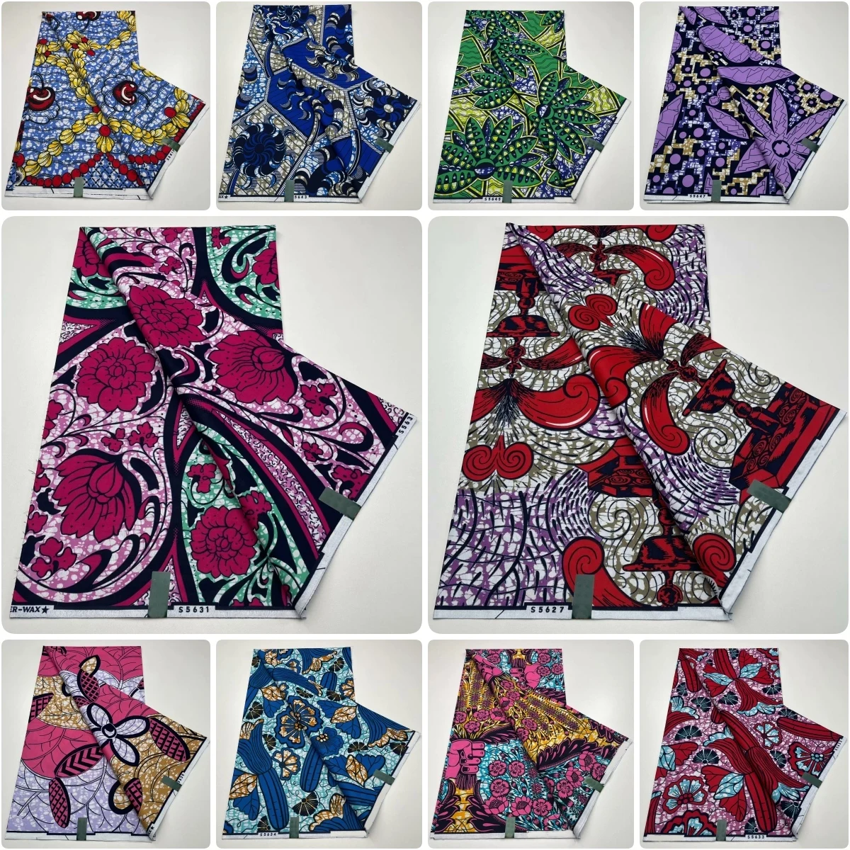 

2024 Гарантированная настоящая оригинальная яркая нигерийская ткань из 100% хлопка, ткань из воска Анкары, мягкий батик