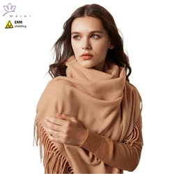 Genuine Electromagnetic radiation protective 50% silver fiber/Modal silver fiber scarf EMF shielding multipurpose wool scarf