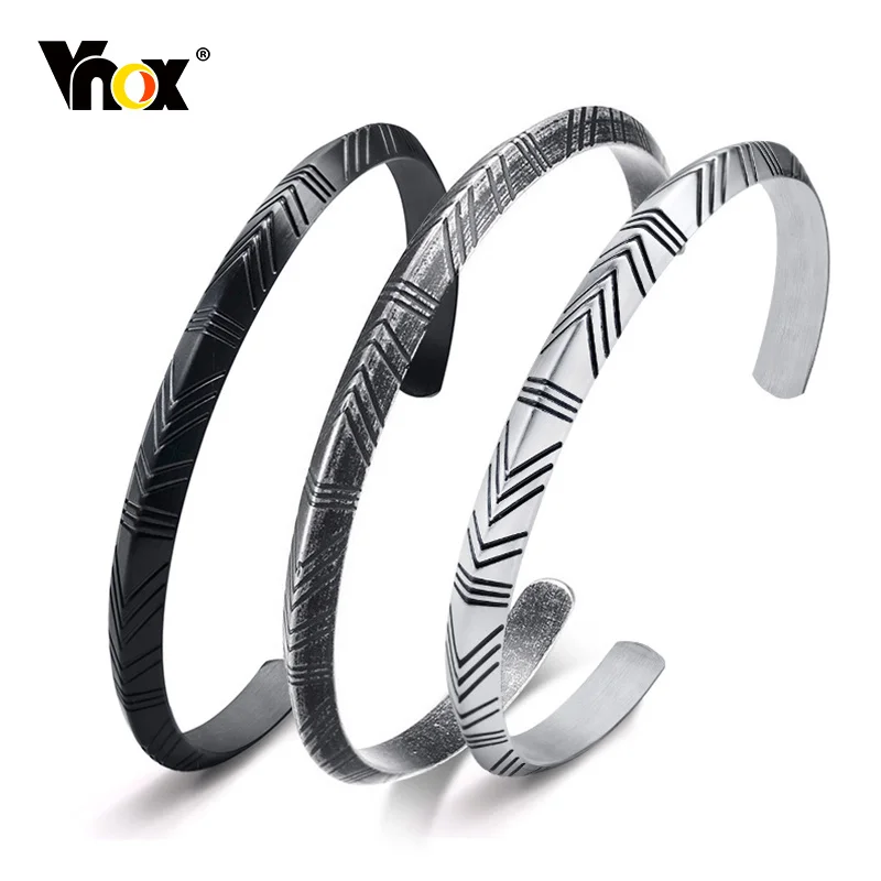 Vnox Vintage Norse Viking Cuff Bangle for Men Stainless Steel Tribal Arrow Almut Male Bracelet Rock Punk Boy Retro Jewelry stainless steel bracelet metal bracelet