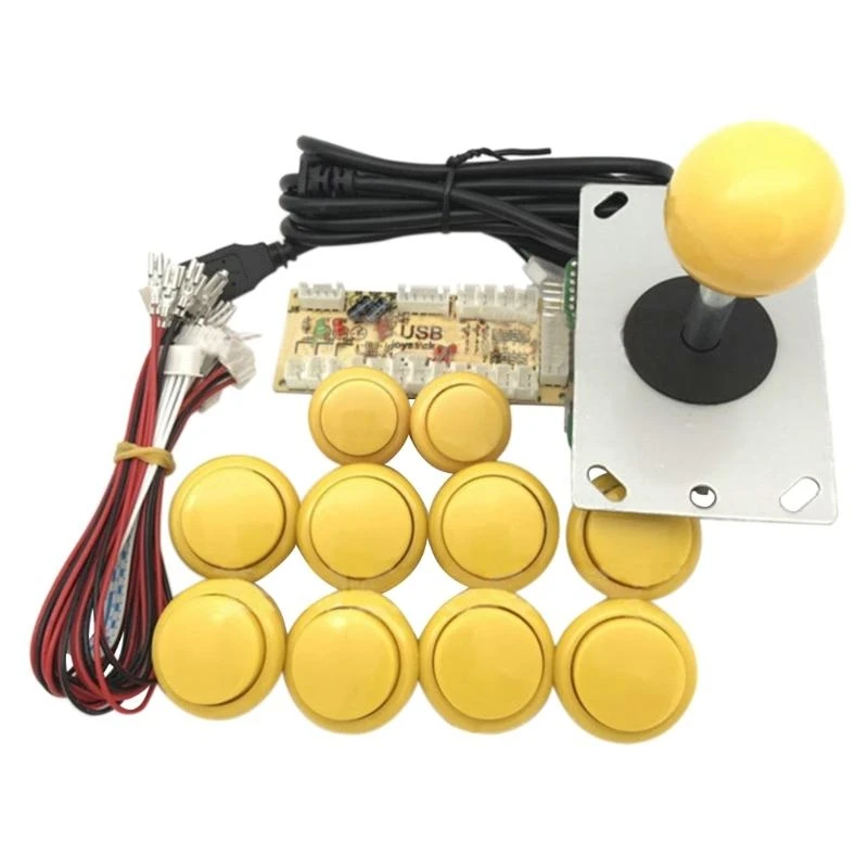 77 미크로포맷 LED 아케이드 DIY 키트 USB 게임 DIY 라즈베리 파이 컨트롤러 DIY 아케이드 조이스틱 포함 플레이어 용 LED 아케이드 버튼