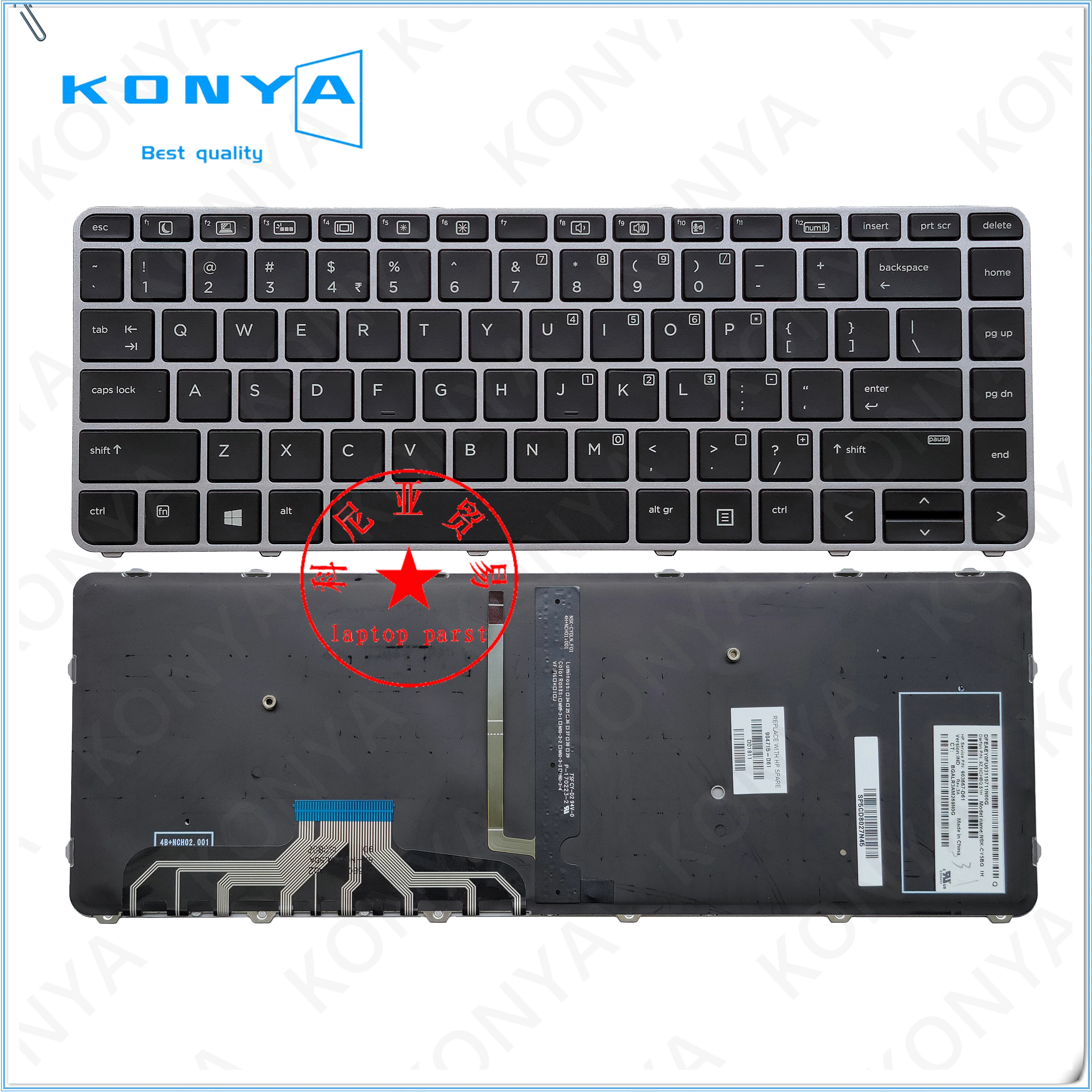 Nuovo Originale Per Laptop Hp Elitebook 1040 G3 Tastiera Retroilluminata Integrata 844423-091 844423-261 844423-Fp1 904715-161 904715-D61