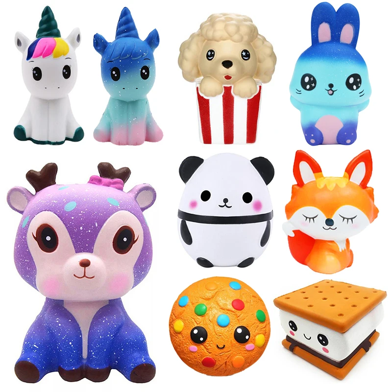 

New Jumbo Squishy Kawaii Unicorn Horse Cake Deer Animal Panda Squishies Slow Rising Stress Relief Squeeze Toys for Kids