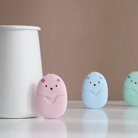 50Pcs Portable Disposable Cleaning Soap Paper New Cartoon Bear Travel Cute Soap Sheets Jabon  Savon Soap Tablets 2