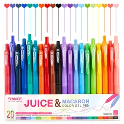 Retractable Gel Ink Pens - Extra Fine 0.5mm Tip for Smooth, No - Bleed Writing and Drawing (20 Colors Macaron)