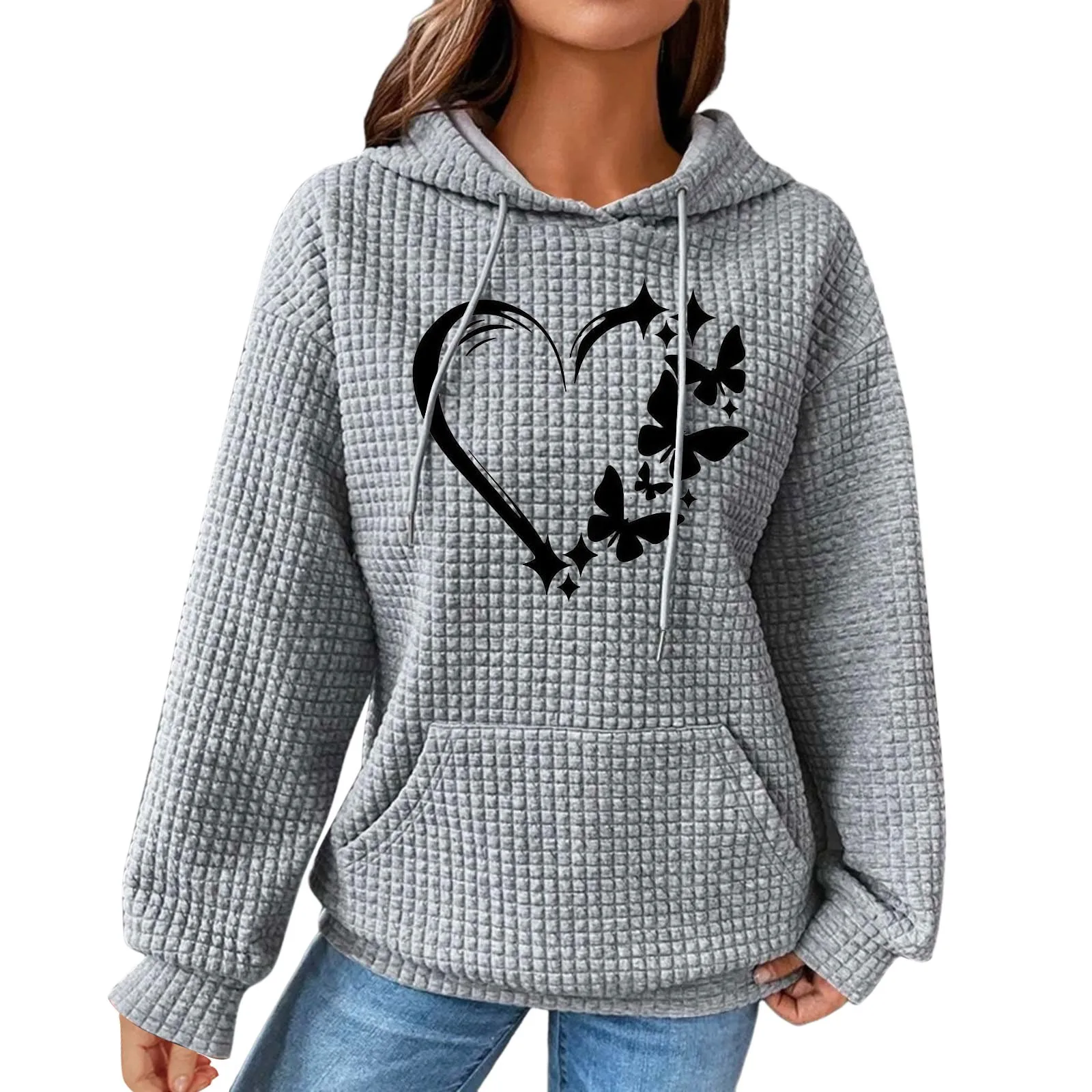 

Hoodie Women Sweatshirts Love Printed Long Sleeve Sweater Pullover Tops Graphic aesthetic Autumn Spring