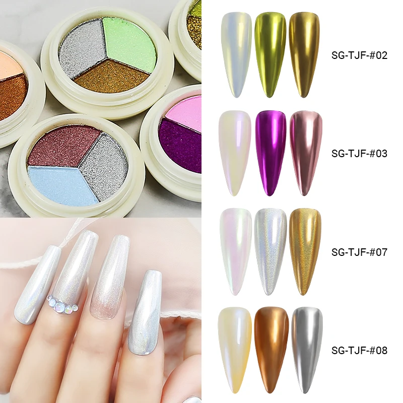 Dazzling Silver/Pink/Gold Nail Holo Grade Glitter Holographics Laser Aurora Solid Mirror Nail Powder Gel Polish Pigment Art