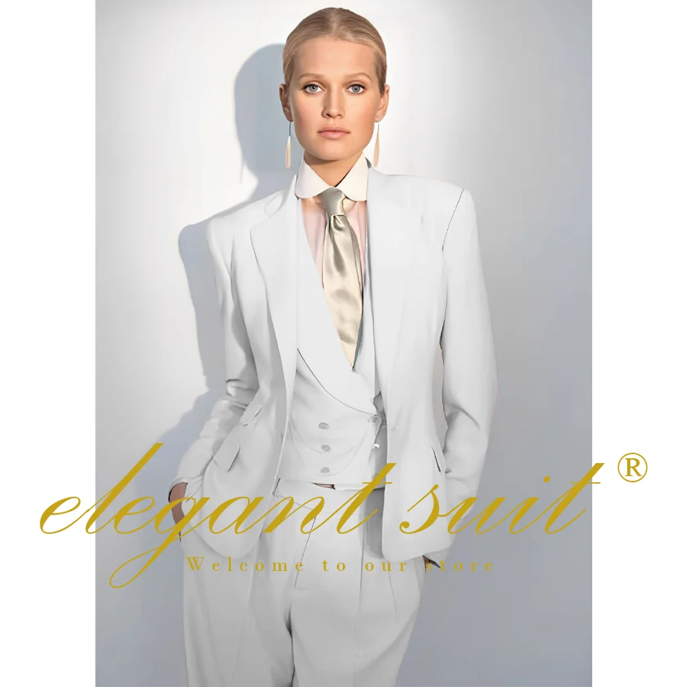 Women's Single Breasted 3 Piece Suit - Jacket, Vest and Pants for Formal Events, Weddings, Cocktail Parties and Proms