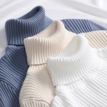 Women Fall Turtleneck Sweater Knitted Soft Pullovers Cashmere Jumpers Basic Soft Sweaters Female Basic Blouse New 1