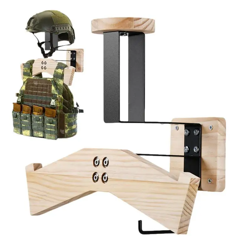

Wooden Wall-mounted Helmets Hangers Helmets Rack Helmets Holder All In 1 Wall Mounted Helmets Rack Accessories For Motorcycle