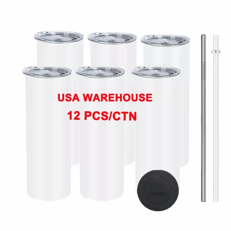 12/25pack bulk wholesale US warehouse 20oz sublimation blanks tumbler stainless steel double wall coffee mug insulated tumbler