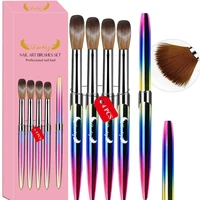 Professional  Nail Brush Set 4-piece Set Nail Tool Set  Manicure Tools Acrylic brush Pen for Powder Removed Manicure Round 1