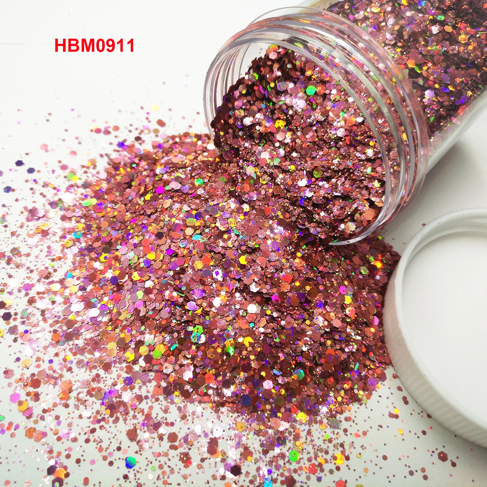 Nail Glitter 24Color Holographic Laser Nail Glitter Mix Hexagon Chunky Glitter Paillette Shape for Nail Art Body Makeup Craft Facepaint -50G