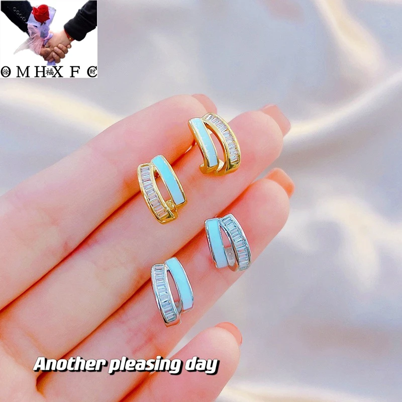 

Wholesale EA1092 European Fashion Fine Woman Girl Party Birthday Wedding Gift Round AAA Zircon 18KT Gold Stud Earrings
