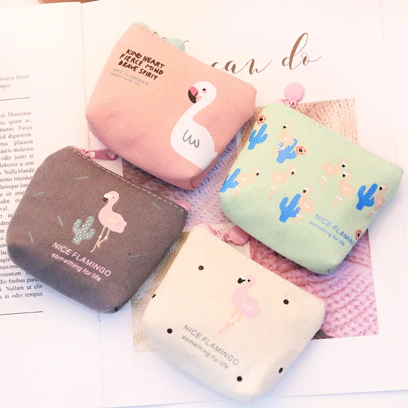 1PC Girl Kids Coin Purses Holder Kawaii Animal Unicorn Flamingo Women Mini Change Wallets Money Bag Children Zipper Pouch Gift