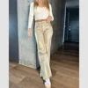 Metallic Y2K Advanced Sense Coating Casual Wide-leg Jeans Female Straight Jeans Loose Hip-hop Streetwear Oversize Denim Trousers 3