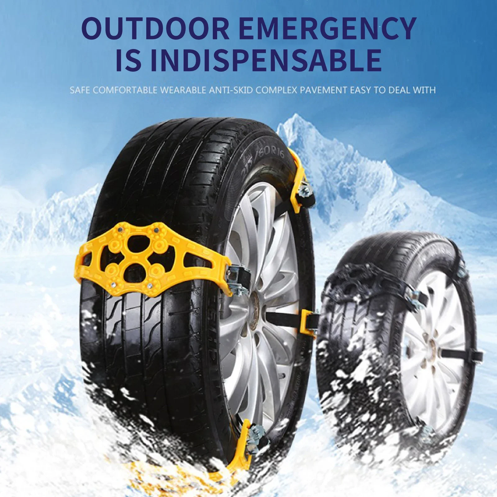 

1PC Car Snow Chain Car Anti-skid Safety Double buckle TPU Chains Winter Roadway Safety Tire Snow Snap Skid Wheel chains