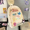 Sanrio Hello Kitty Colorful Graffiti Canvas Bag Cute Girl Versatile High-capacity Backpack Japanese Harajuku Trend Shoulders Bag 5