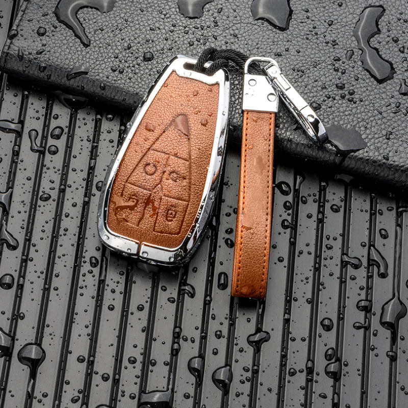 Guscio della copertura della chiave dell'auto in lega di zinco pelle per Changan CS35PLUS CS55PLUS CS75PLUS 2019 portachiavi degli accessori della custodia protettiva della chiave - S521aa009df1a40d399763529e709747dl