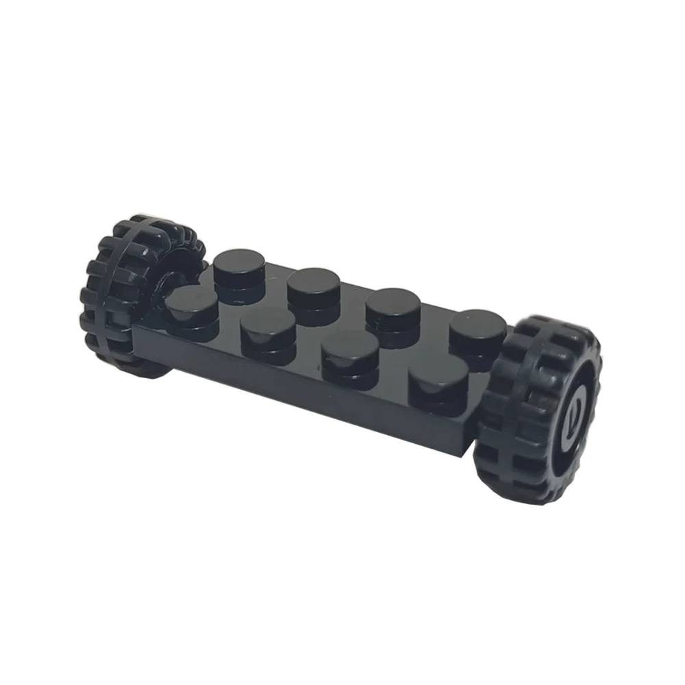 MOC 1x2 1x4 2x2 2x4 Plate with Wheel Axles 4x10 Vehicle Chassis Base 15x6mm Wheel 21445 2926 6157 4488 30127 30029 Pin Trolley