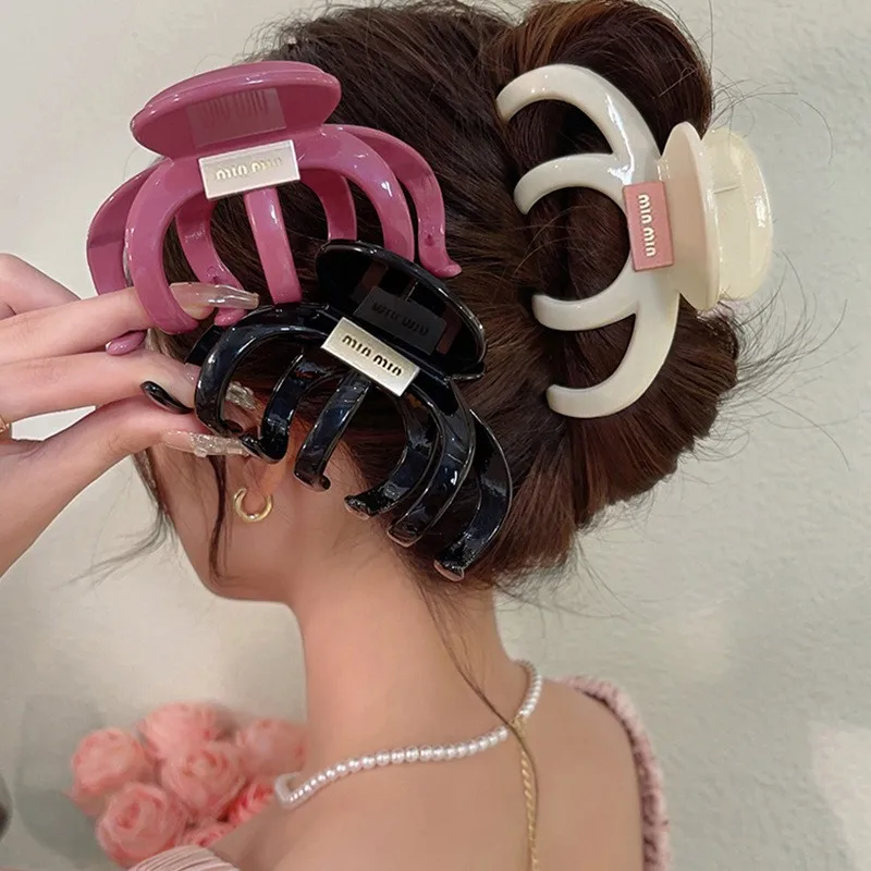 Large Crab Hair Claw Clips Women Girls Plastic Acrylic Ponytail Holder Hair Clamps Barrettes Hairpins Hair Accessories Fashion transparent plastic ring display stand holder round jewelry tray ring acrylic showcase wholesale