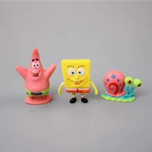  Ensemble De Jouets Pour Enfant, 3-6 Pièces,Éponges ,  Figurines Bobs,  Patrick, Étoile, Eugene, Sable, Micro Paysage Aquarium 