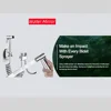 Handheld 304 Bidet Sprayer for Toilet, Bathroom Bidet Attachment with 1-In-2-Out Dual Control Valve, Retractable Spring Hose 1